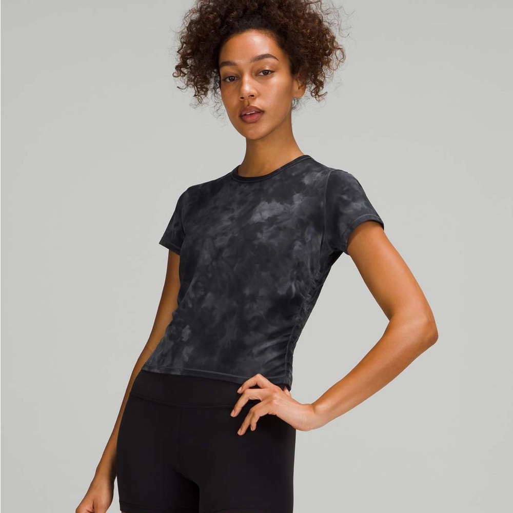 lululemon athletica Black Tie-Dye Short Sleeve Active Tee